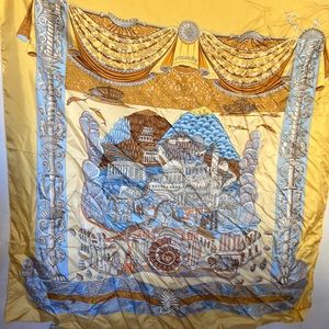 Vintage Hermes L’Atlantide 100% Silk Scarf